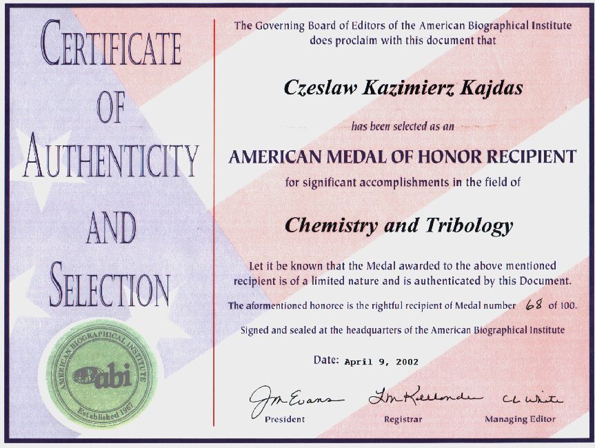 Czes³aw Kazimierz Kajdas American medal of honor recipient