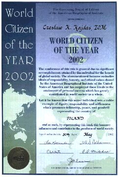 Czesław K. Kajdas World citizen of the year